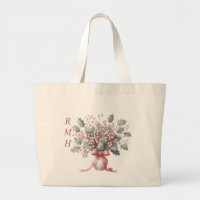 Sac fourre-tout personnalisé de Noël Holly de déce