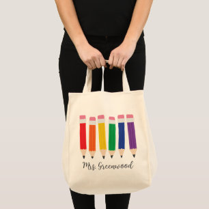 Sac fourre-tout personnalisé des crayons mignons