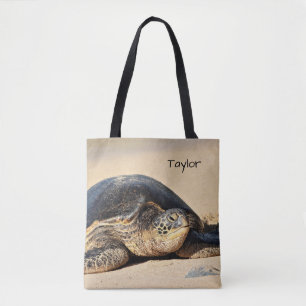 Sac fourre-tout personnalisé hawaïen à tortue d