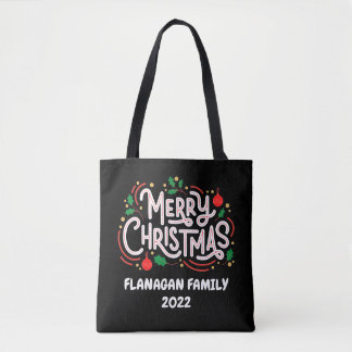 Sac fourre-tout personnalisé, Noël, Nom de famille