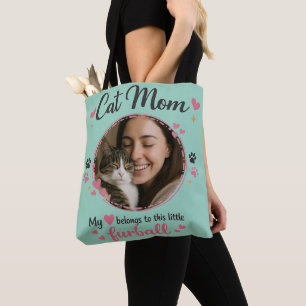 Sac fourre-tout personnalisé pour maman de chat av