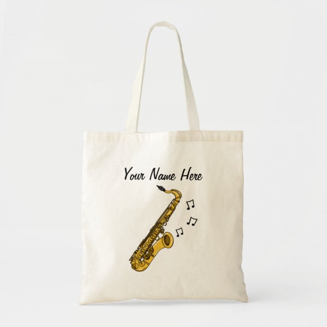 Sac fourre-tout personnalisé saxophone Cadeau saxo (Devant)