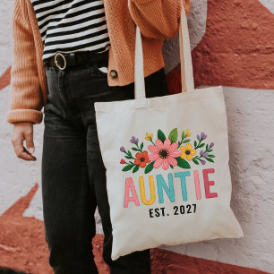 Sac fourre-tout personnalisé "Tante aux fleurs sau