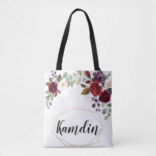 Sac fourre-tout personnalisé White Roses Gold Geom