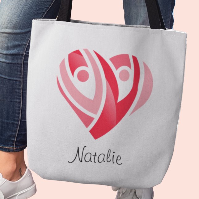 Sac fourre-tout personnel Valentine Heart (Cute customizable heart tote bag)