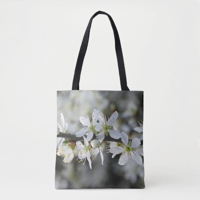 Sac fourre-tout photo en fleurs blanches (Devant)