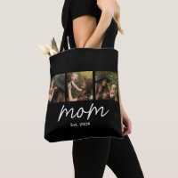 Sac fourre-tout photo noir avec texte établi par m