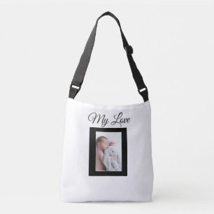 Sac fourre-tout photo pour bébé blanc et noir pers