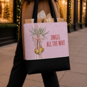 Sac fourre-tout Pink Christmas Jingle All the Way
