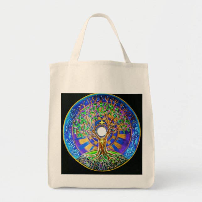 Sac fourre-tout Pleine lune Mandala (Devant)
