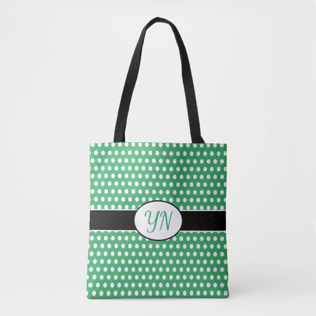 Sac fourre-tout Pointe Polka initialisé (Devant)