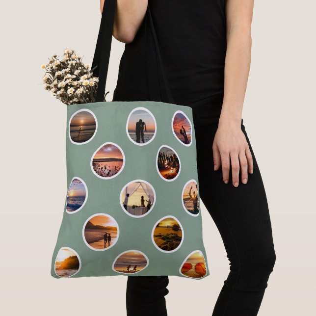 Sac fourre-tout Polka Dot de Collage photo personn (De près)