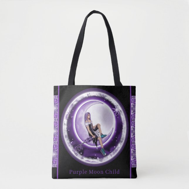 Sac fourre-tout pour enfants de la lune violette (Devant)