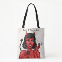 Sac fourre-tout Pretty & Petty as Hell Devil Girl