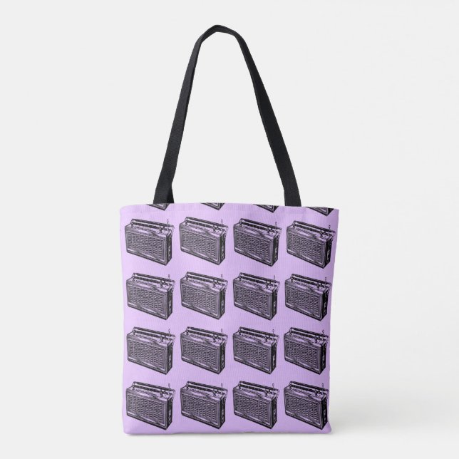 Sac fourre-tout radio Retro Illustration (Dos)