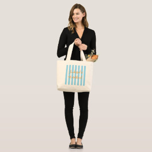 Sac fourre-tout rayé bleu clair Sunkissed & Unboth