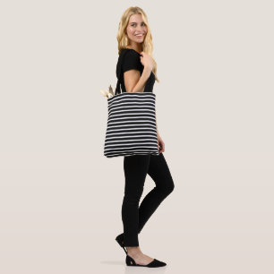 Sac fourre-tout rayé noir et blanc