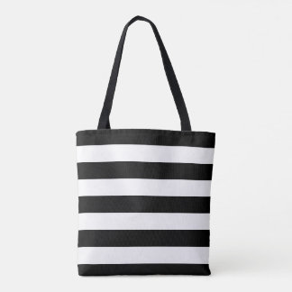 Sac fourre-tout rayé noir et blanc