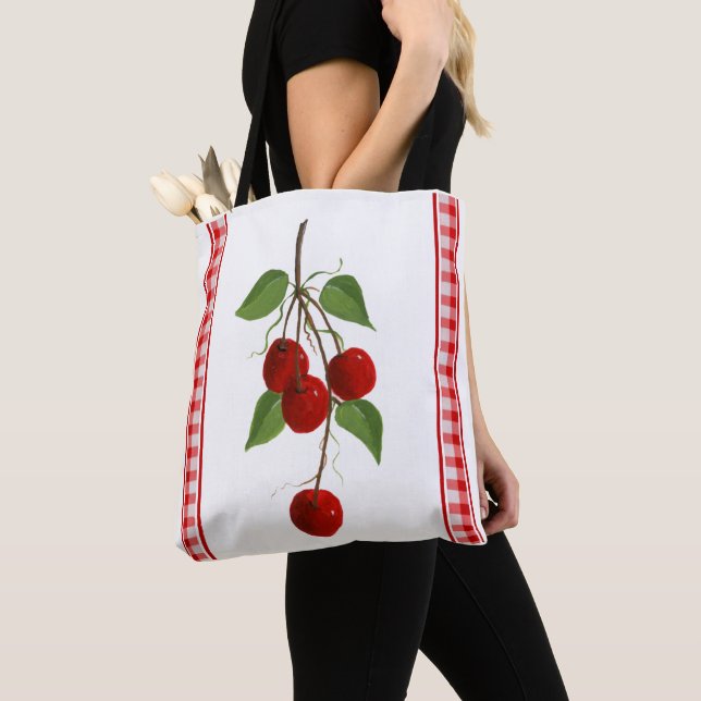 Sac fourre-tout Retro Cherries (De près)
