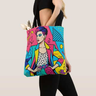 Sac fourre-tout rétro "J'adore les années 80"