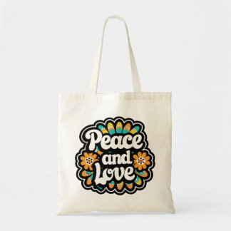 Sac fourre-tout rétro Paix et Amour