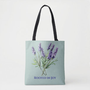 Sac fourre-tout réutilisable de lavande botanique