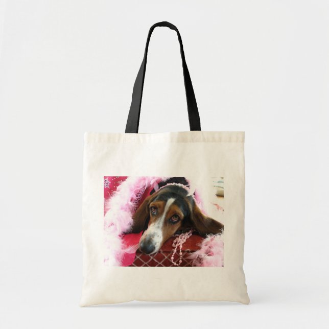 Sac fourre-tout rose à chien de diva (Devant)