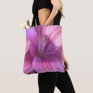 Sac fourre-tout rose à lis