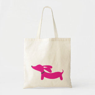 Sac fourre-tout rose à teckel