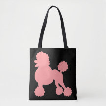 Sac fourre-tout rose à toile de caniche