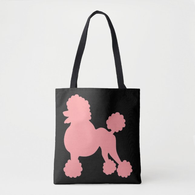 Sac fourre-tout rose à toile de caniche (Devant)