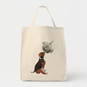 Sac fourre-tout rose blanche beagle