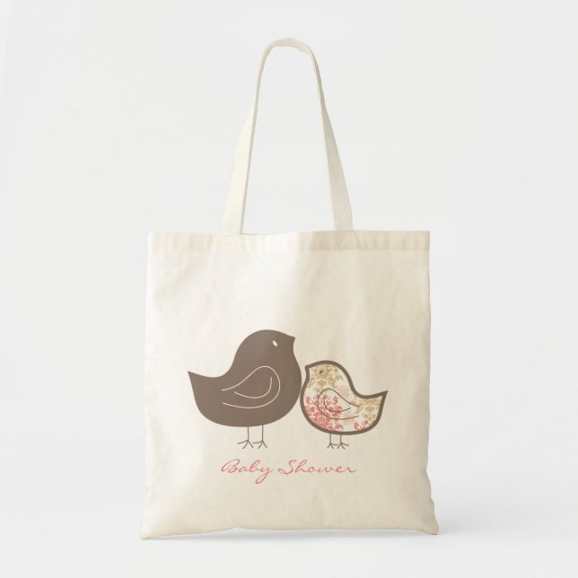 Sac fourre-tout rose doux à baby shower de fille (Devant)