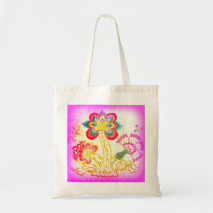 sac fourre-tout rose hippie super à palmier