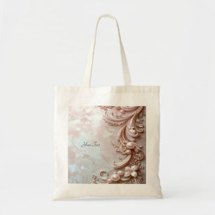 Sac fourre-tout rose orné de perles et de fleurs