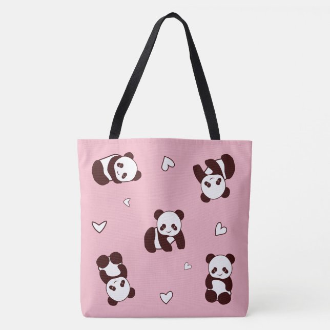 Sac fourre-tout rose Panda (Devant)