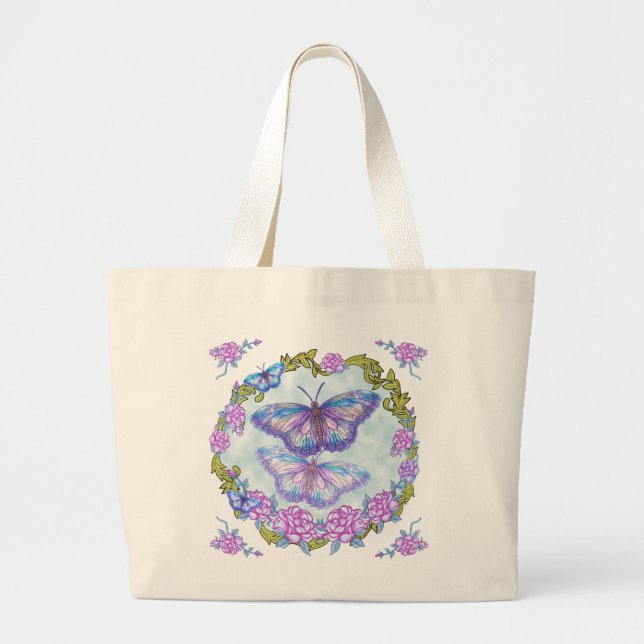 Sac fourre-tout Rose papillon (Devant)
