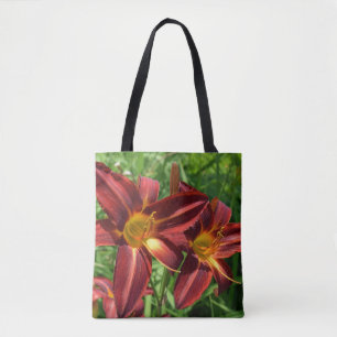 Sac fourre-tout rouge foncé à lis