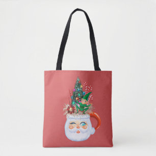 Sac fourre-tout rouge vintage Père Noël Mug