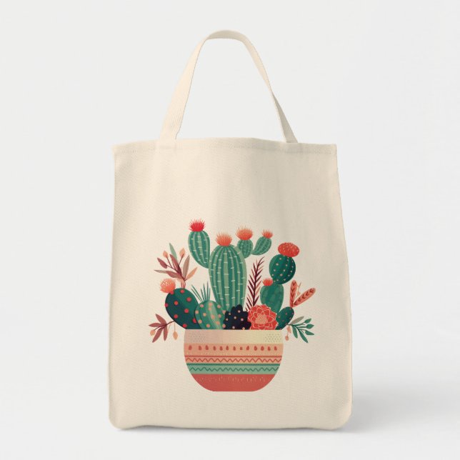 Sac fourre-tout scandinave Succulent (Devant)