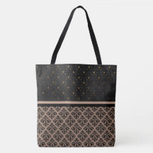 Sac fourre-tout sexy dentelle noir et or