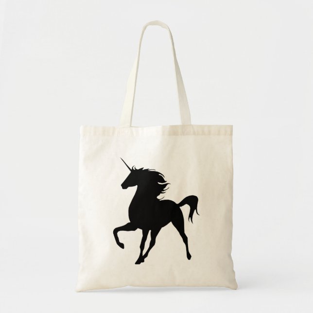 Sac fourre-tout Silhouette Unicorne Noire (Devant)