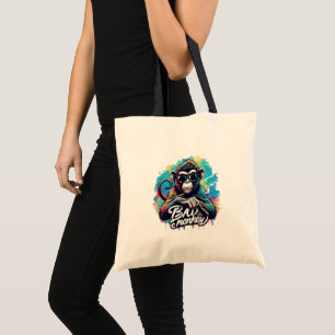 Sac fourre-tout singe méchant aquarelle