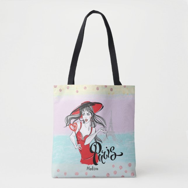 Sac fourre-tout Sketch Girl Paris (Devant)
