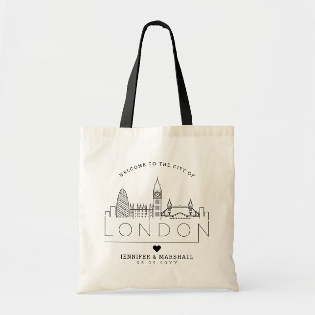 Sac fourre-tout Skyline Stylisé Mariage de Londres (Devant)
