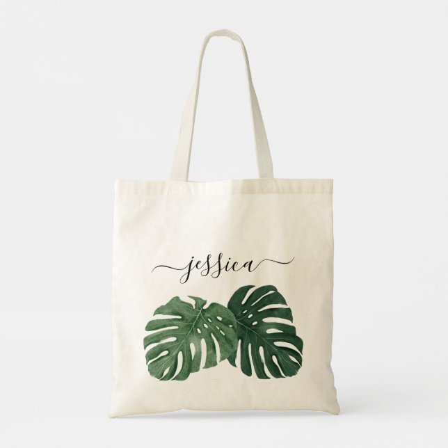 Sac fourre-tout stylé Monstera tropical (Dos)