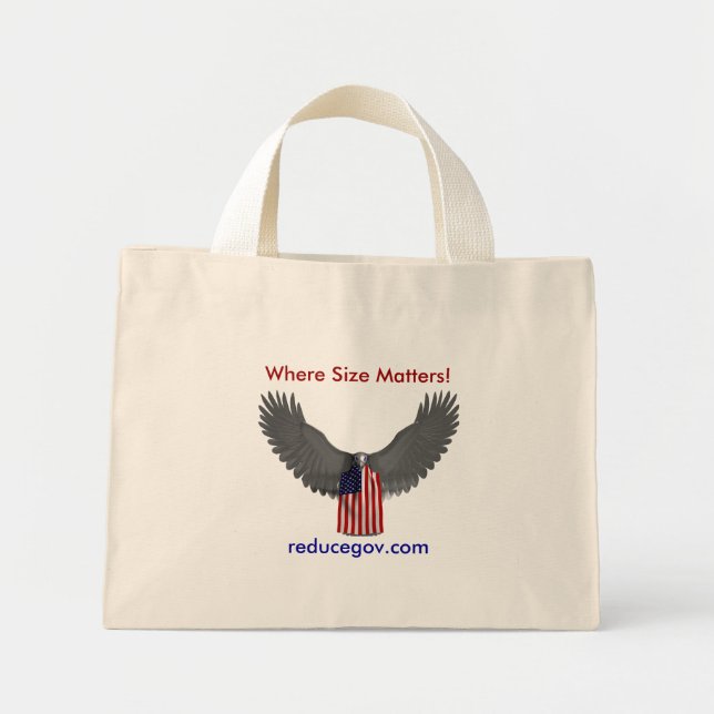 Sac fourre-tout sur blanc, où la taille compte ! (Devant)