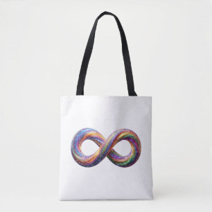 Sac fourre-tout symbole d'infini arc-en-ciel color
