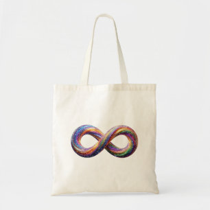 Sac fourre-tout symbole d'infini arc-en-ciel color