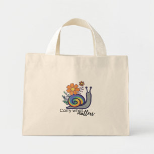 Sac fourre-tout toile escargot arc-en-ciel Rétro M